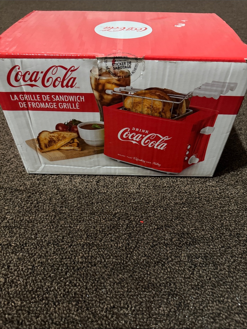 Coca-Cola Red Retro Sandwich Grill with White Logo